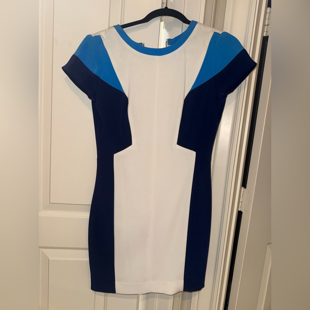 Club Monaco Blue and White Midi Dress